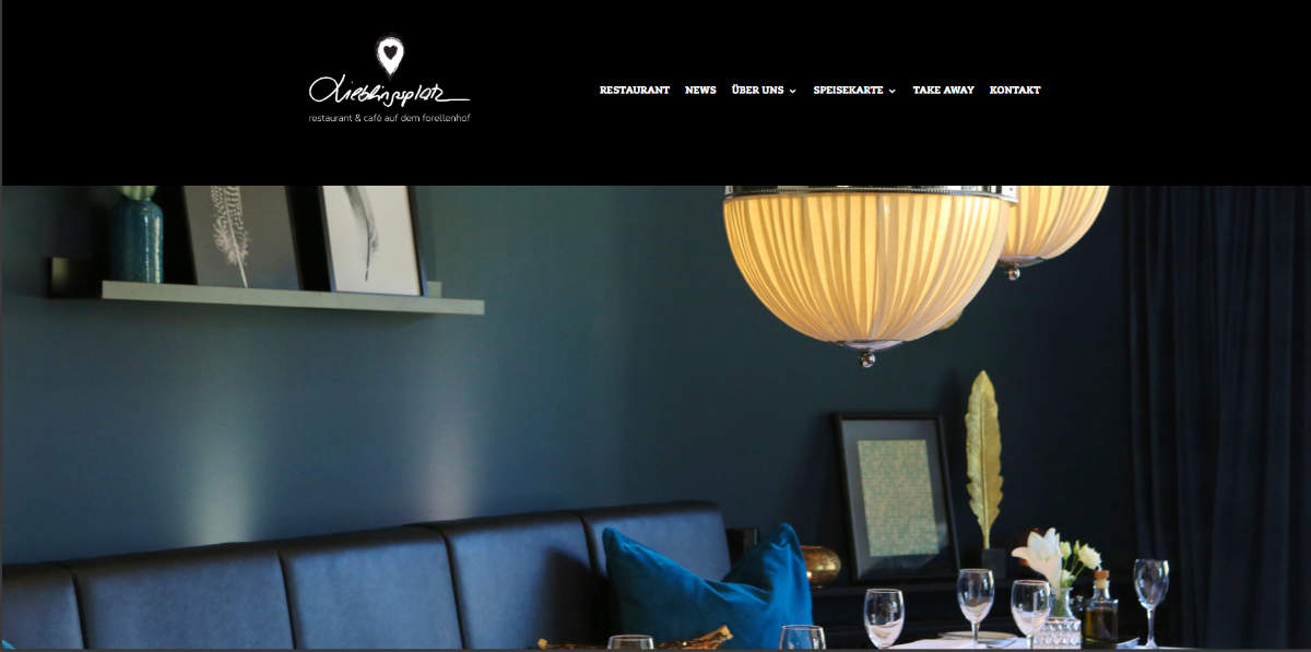 Mockup/Screenshot der Restaurantwebsite Lieblingsplatz